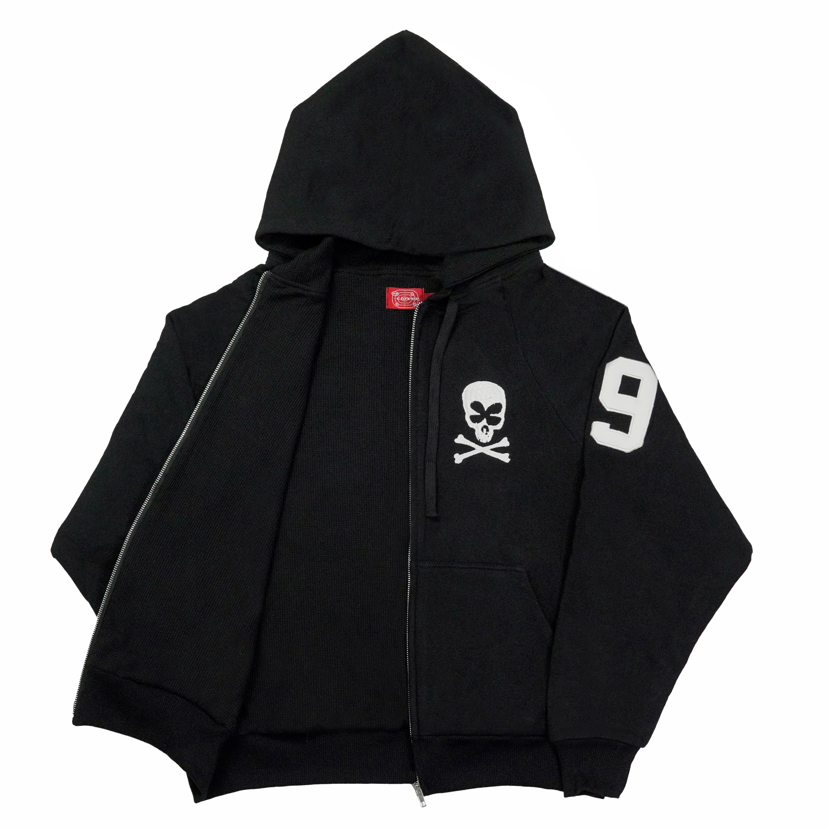 “RECOIL” VARSITY ZIP UP - BLACK