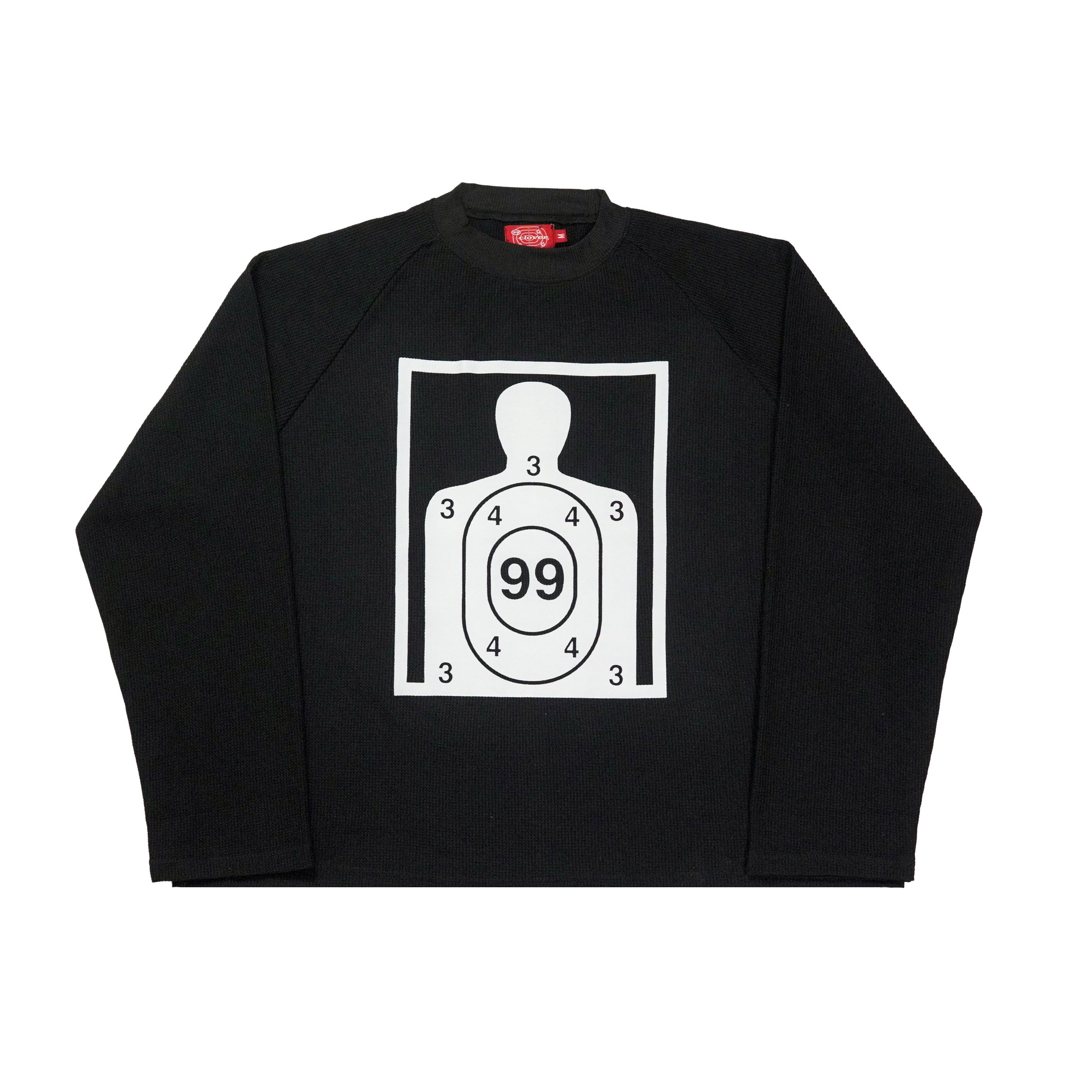 “RECOIL” WAFFLE KNIT LONGSLEEVE - BLACK