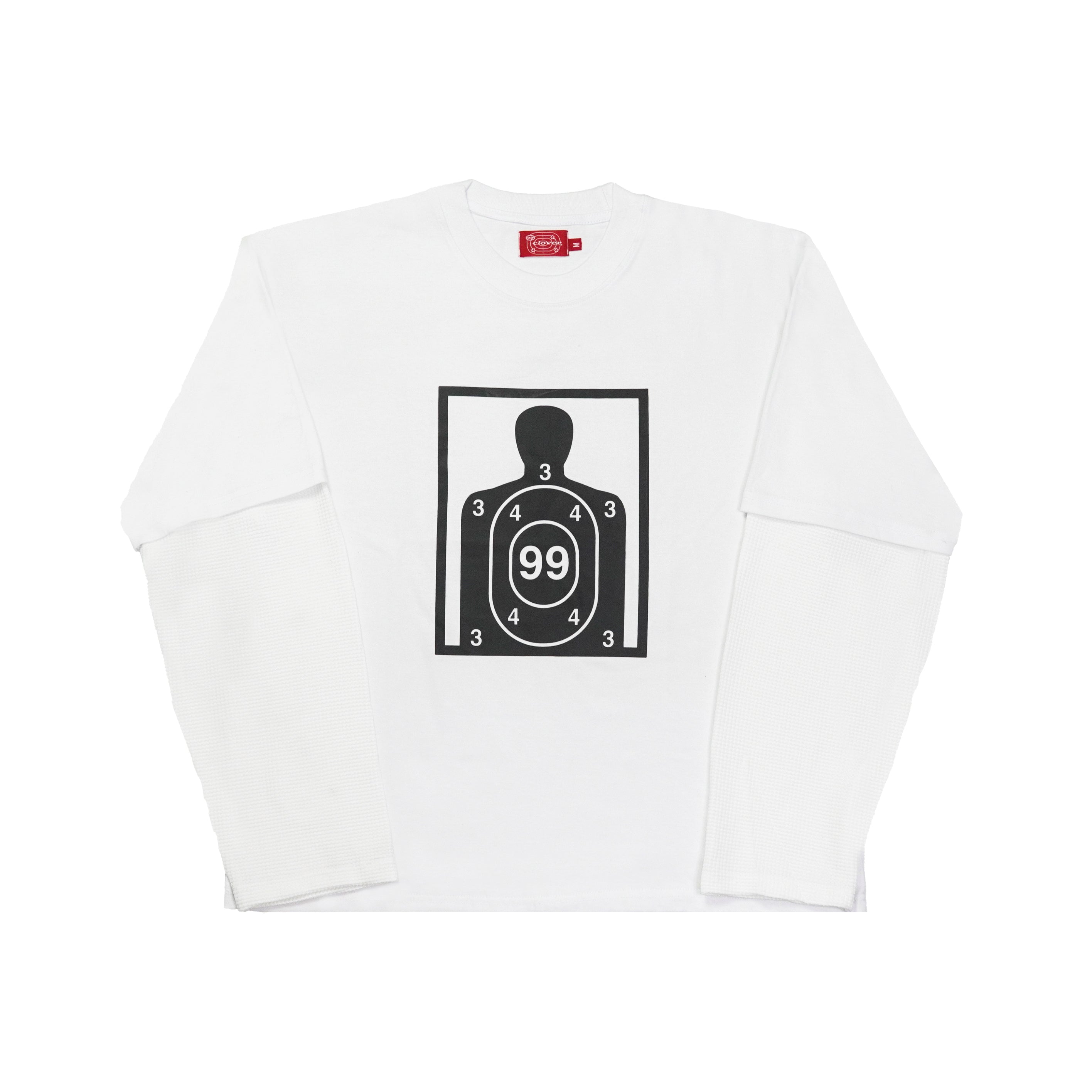 “RECOIL” DOUBLE LAYER LONGSLEEVE TEE - WHITE/WHITE