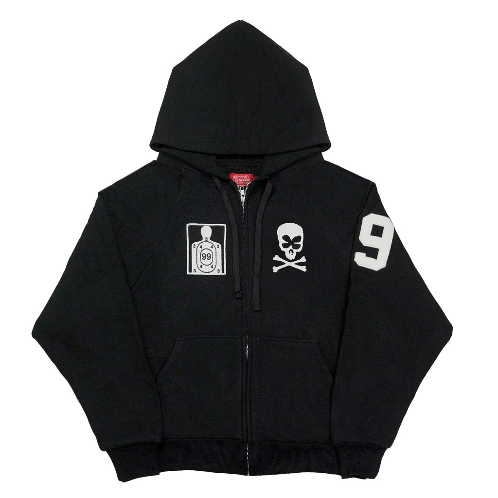 “RECOIL” VARSITY ZIP UP - BLACK