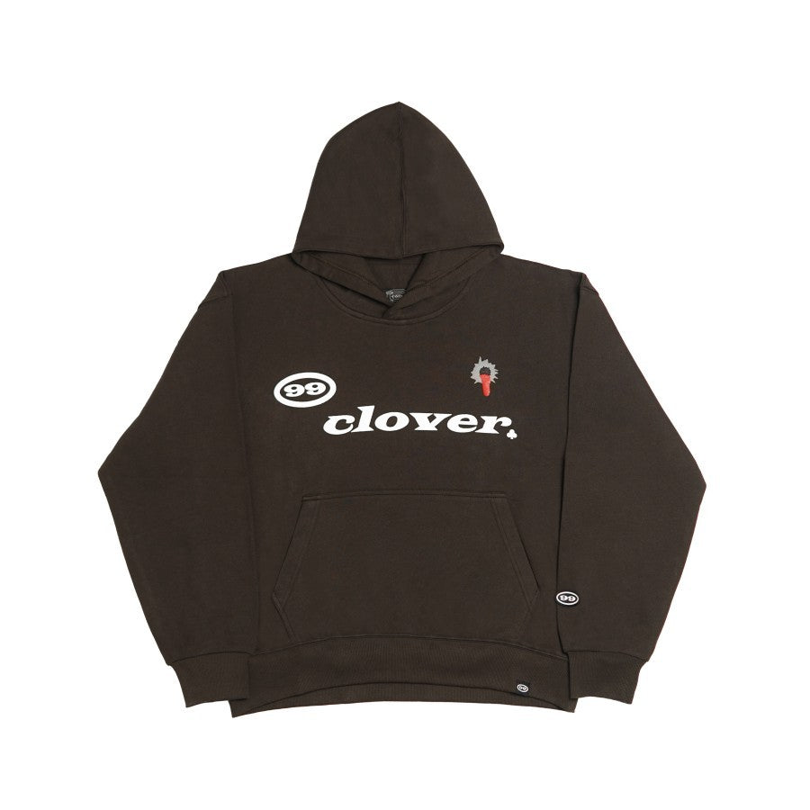"FEELING LUCKY" OVERSIZED HOODIE BROWN