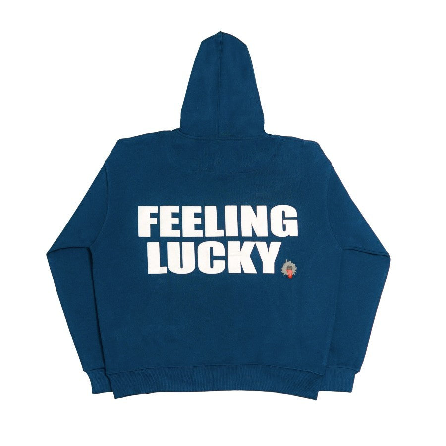 "FEELING LUCKY" OVERSIZED HOODIE BLUE