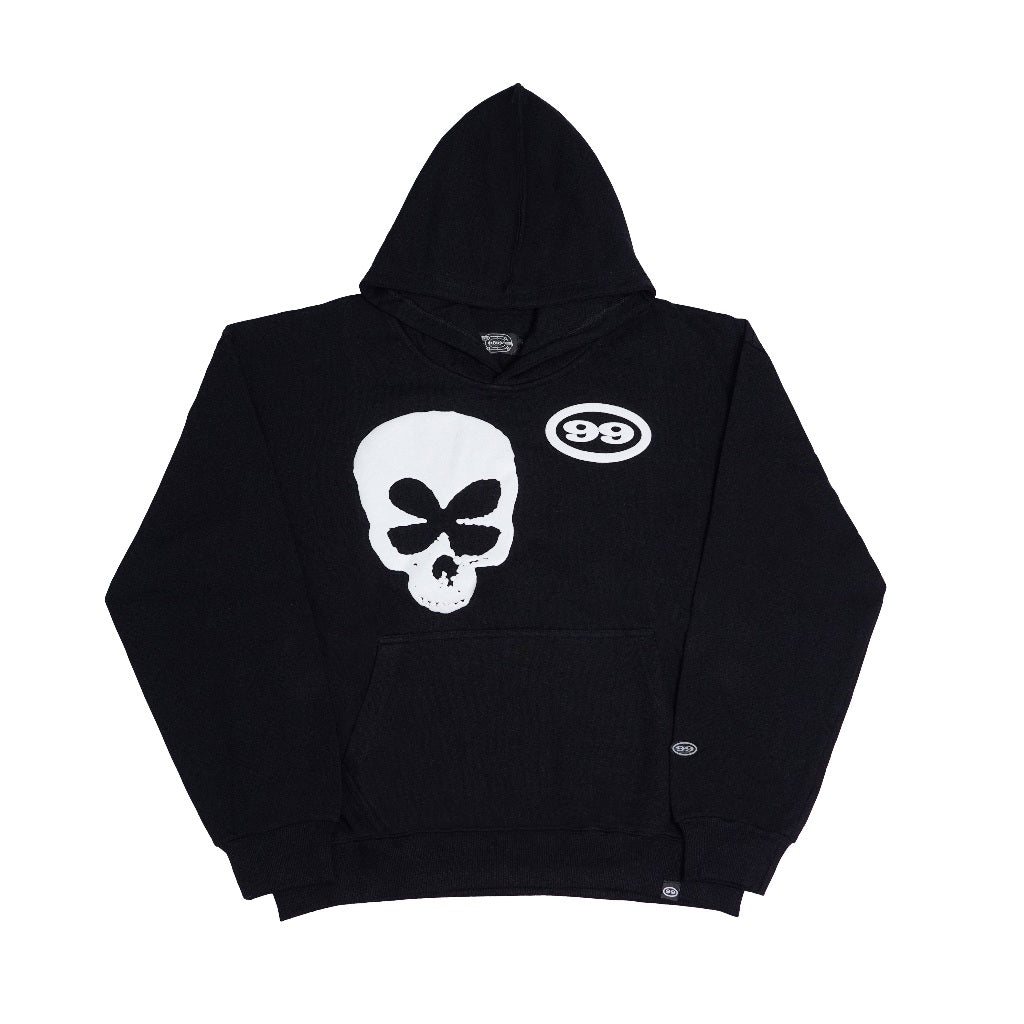 "FEELING LUCKY" SKULL OVERSIZED HOODIE BLACK