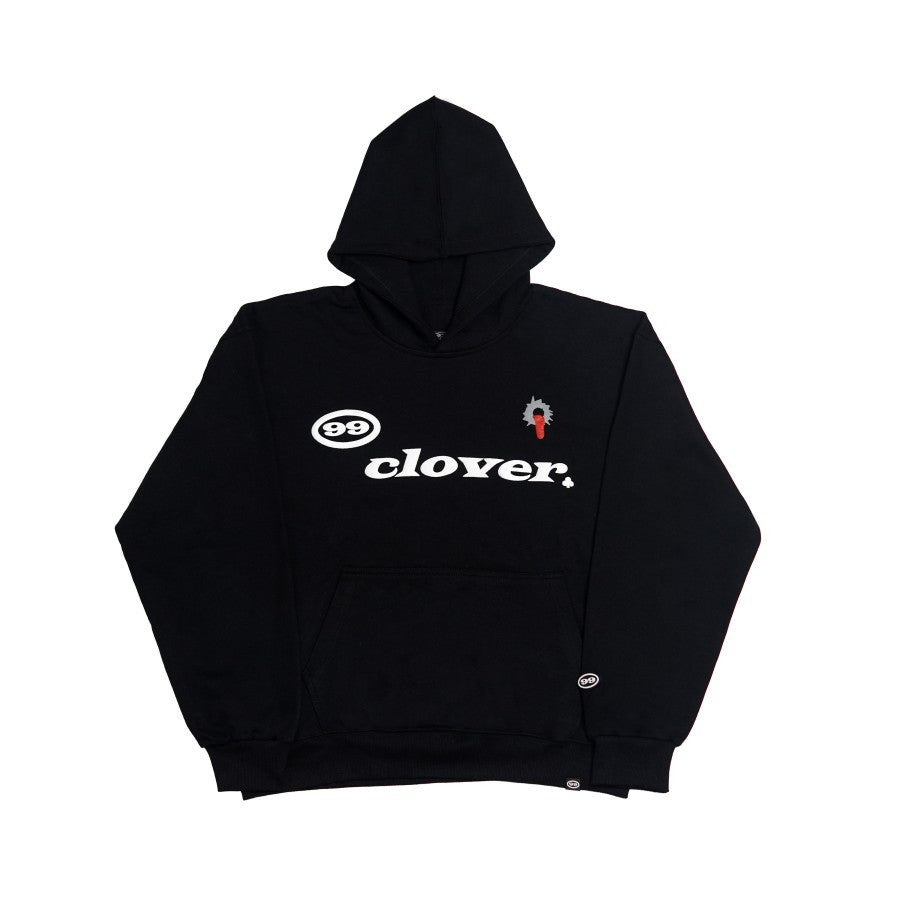 "FEELING LUCKY" OVERSIZED HOODIE BLACK