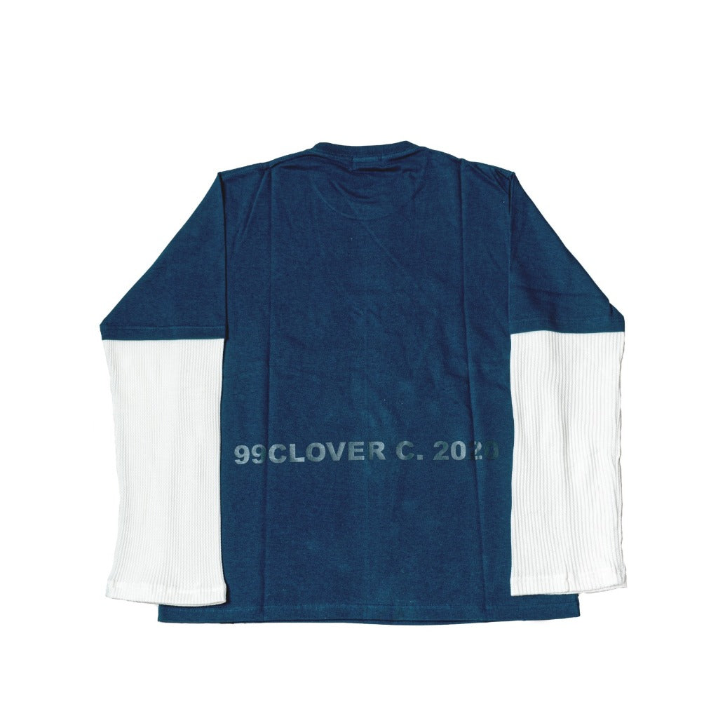 "UNIVERSITY" DOUBLE LAYER LONGSLEEVE TEE DARK BLUE