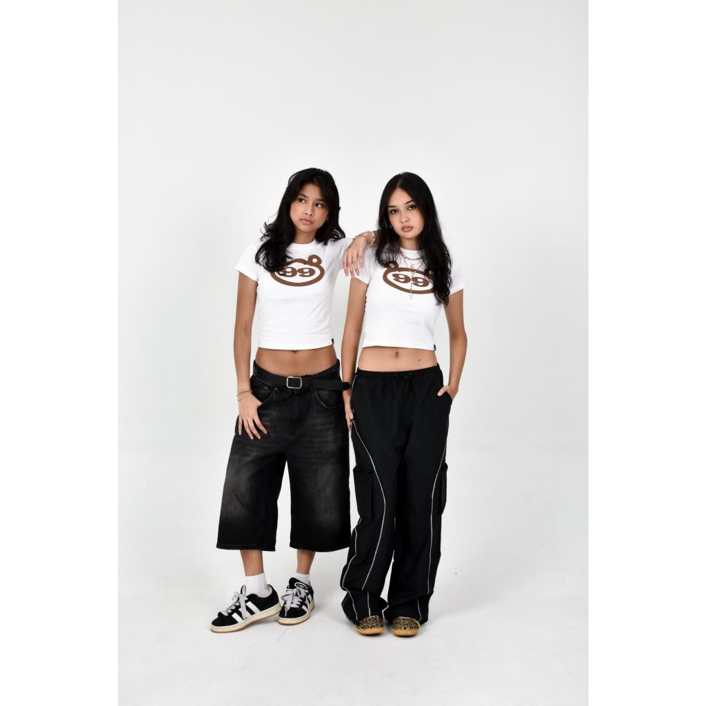 "CHOCO" BABY TEE WHITE