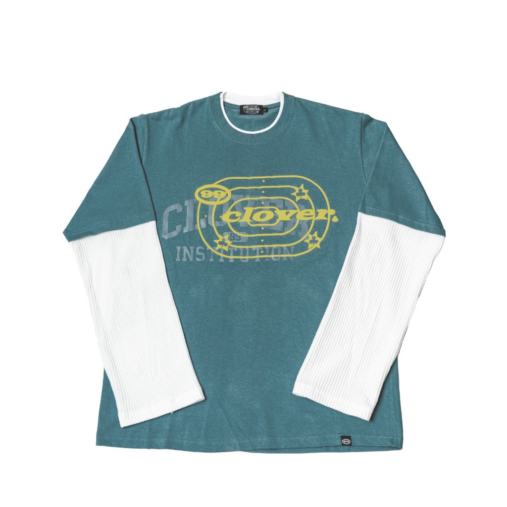 "UNIVERSITY" DOUBLE LAYER LONGSLEEVE TEE LIGHT BLUE