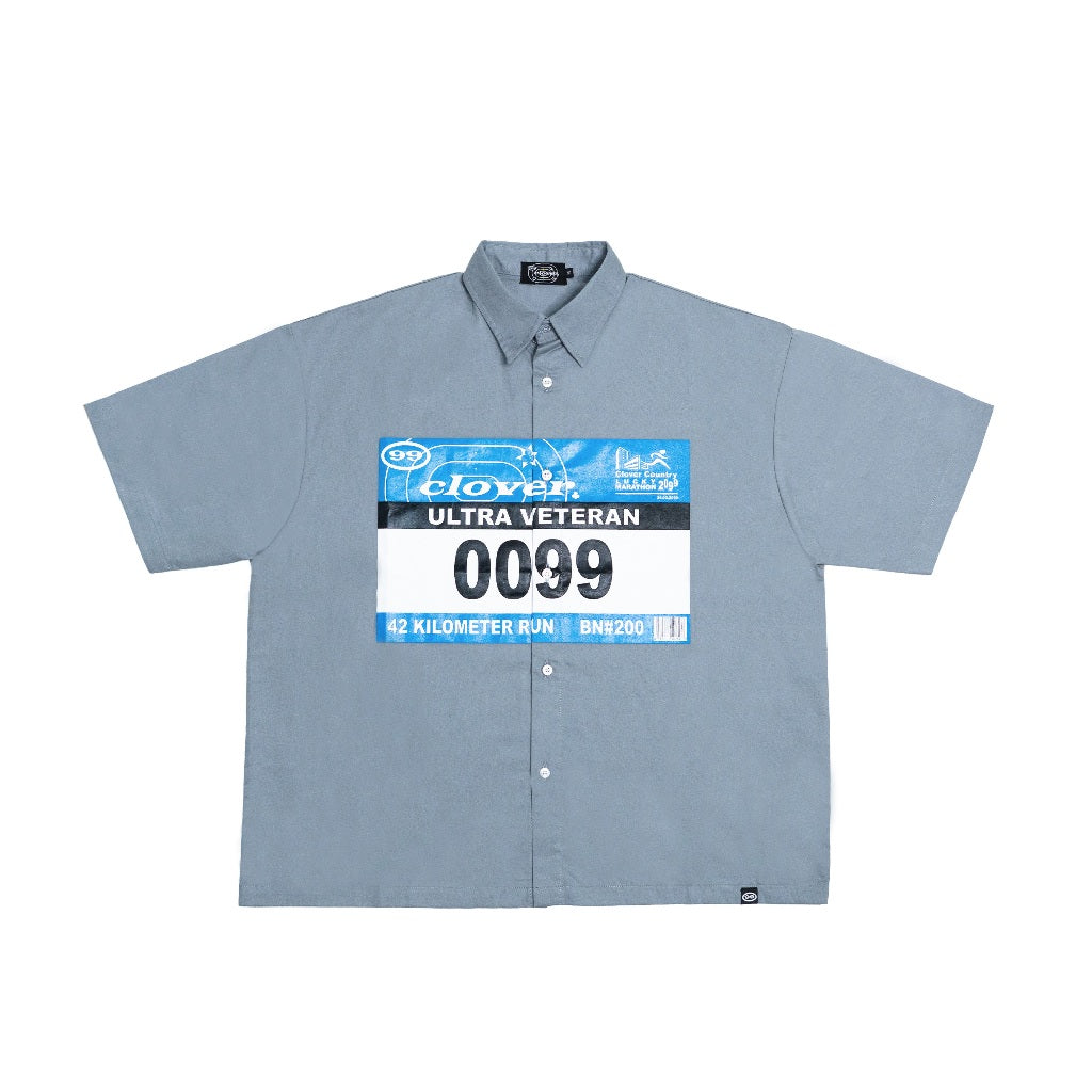 "MARATHON" OVERSIZED BUTTON UP GREY