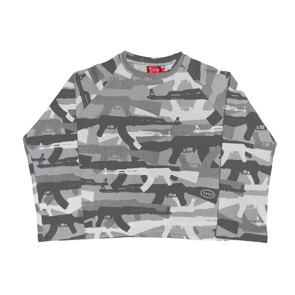 "C.A.M.O V2" WAFFLE-KNIT LONGSLEEVE (SNOW)
